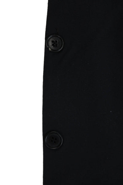 Canali Mens Black Solid Wool Blazer Size 40
