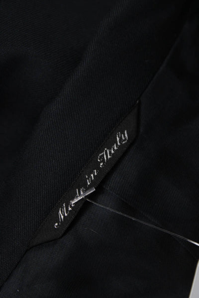 Canali Mens Black Solid Wool Blazer Size 40
