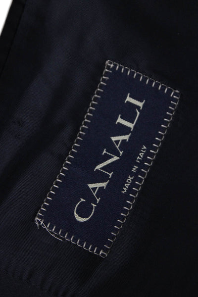 Canali Mens Black Solid Wool Blazer Size 40