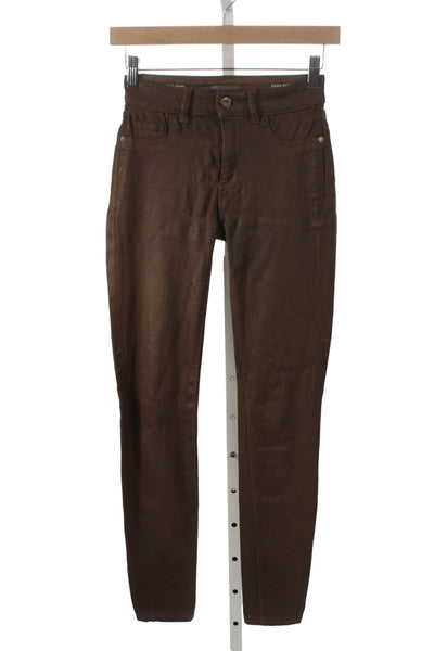 DL1961 Women Skinny Jeans Brown Cotton Blend Mid Rise Size 25