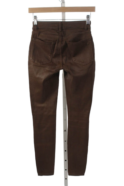 DL1961 Women Skinny Jeans Brown Cotton Blend Mid Rise Size 25