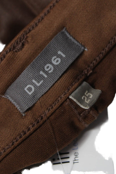 DL1961 Women Skinny Jeans Brown Cotton Blend Mid Rise Size 25