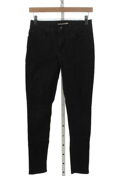 Levis Womens Black Skinny Jeans Cotton Blend Mid Rise Size 28