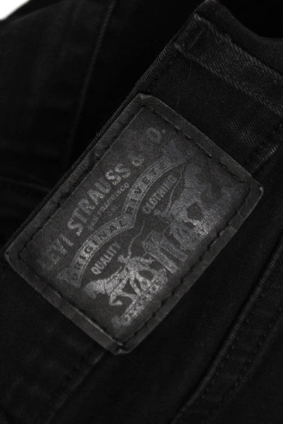 Levis Womens Black Skinny Jeans Cotton Blend Mid Rise Size 28