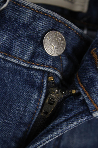 Madewell Womens Straight High Rise Blue Jeans Button Size 27