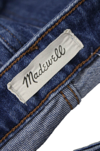 Madewell Womens Straight High Rise Blue Jeans Button Size 27