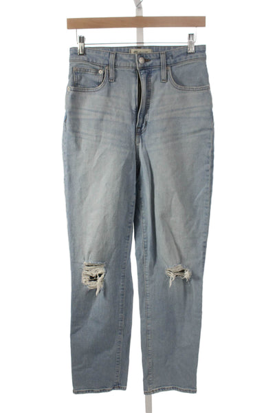 Madewell Womens Blue Straight Jeans High Rise Cotton Inseam 30 Size 27