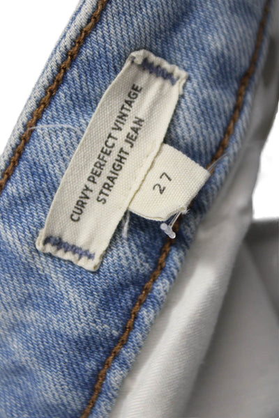 Madewell Womens Blue Straight Jeans High Rise Cotton Inseam 30 Size 27