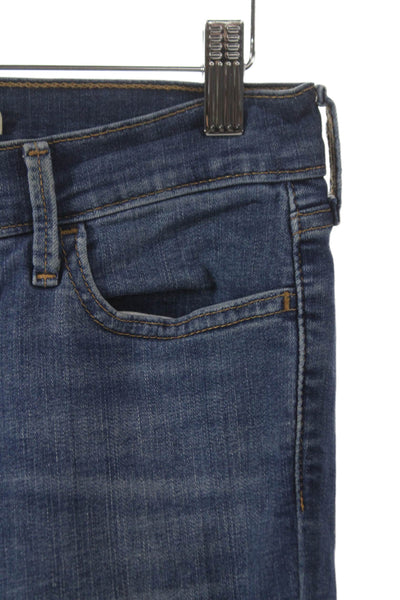 Levis Womens Blue Skinny Jeans Mid Rise Button Fly Cotton Blend Size 28