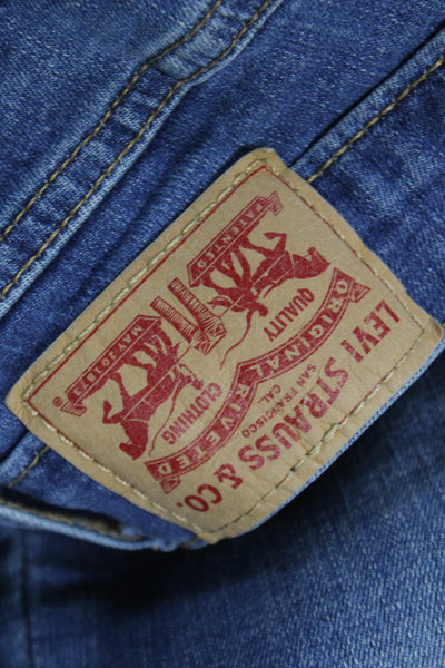 Levis Womens Blue Skinny Jeans Mid Rise Button Fly Cotton Blend Size 28