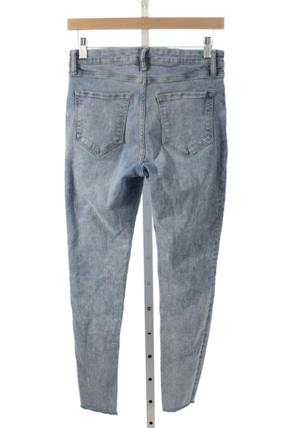 Allsaints Womens Ankle Jeans Blue Cotton Blend Button Size 28