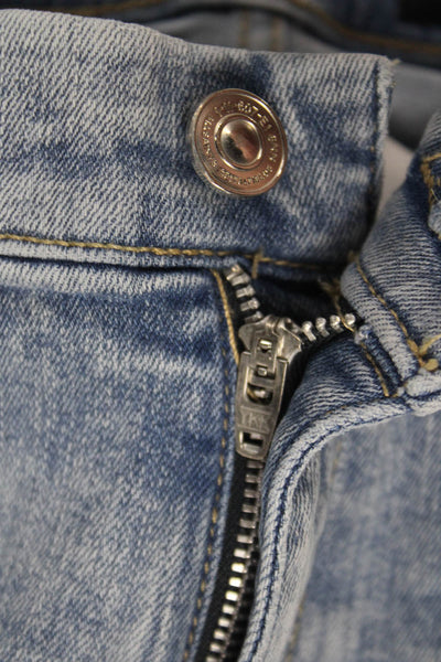 Allsaints Womens Ankle Jeans Blue Cotton Blend Button Size 28