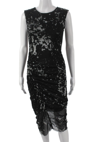 Allsaints Women Bodycon Black Mid-Calf Sleeveless Crew Neck Dress Size 2