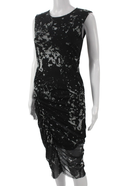 Allsaints Women Bodycon Black Mid-Calf Sleeveless Crew Neck Dress Size 2