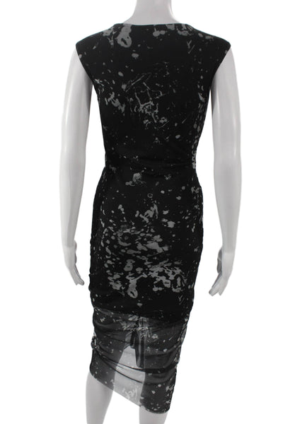 Allsaints Women Bodycon Black Mid-Calf Sleeveless Crew Neck Dress Size 2