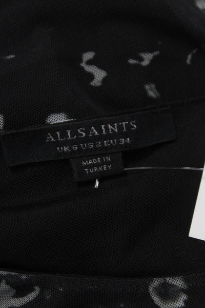 Allsaints Women Bodycon Black Mid-Calf Sleeveless Crew Neck Dress Size 2