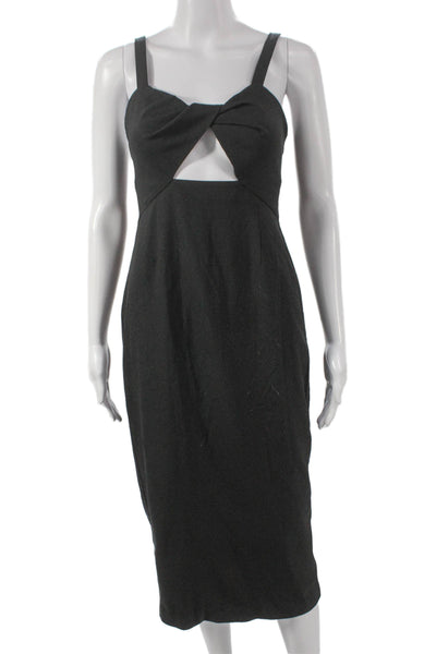 BHLDN Women Sheath Dress Black Sweetheart Mid Calf Sleeveless Polyester Size 2