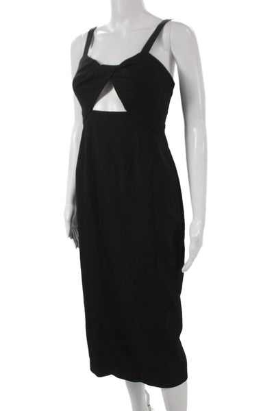 BHLDN Women Sheath Dress Black Sweetheart Mid Calf Sleeveless Polyester Size 2