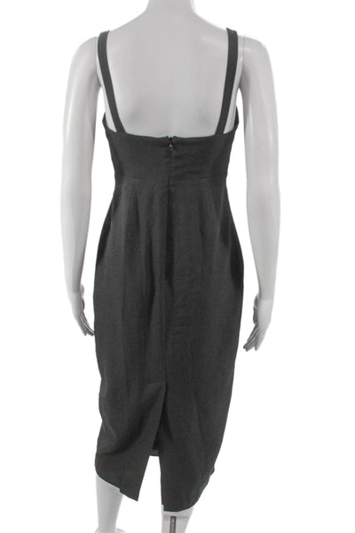 BHLDN Women Sheath Dress Black Sweetheart Mid Calf Sleeveless Polyester Size 2