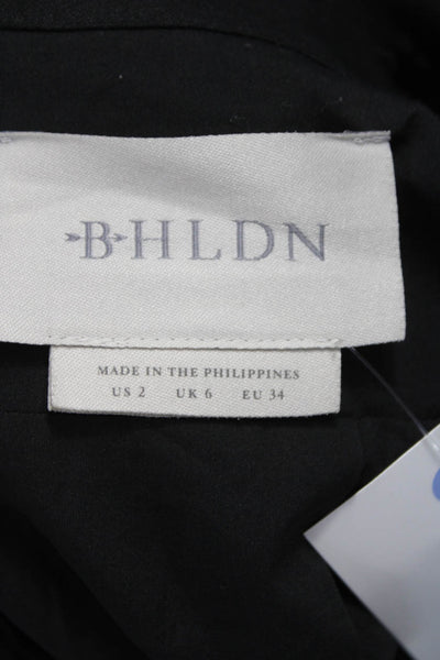 BHLDN Women Sheath Dress Black Sweetheart Mid Calf Sleeveless Polyester Size 2