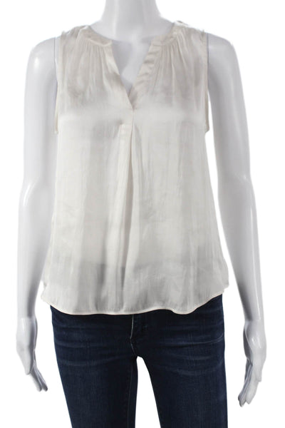 Banana Republic Womens Petite Satin V-Neck Sleeveless Basic Blouse Size XS