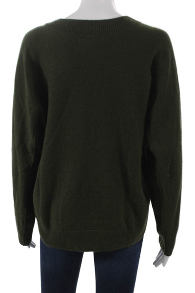 Madewell Women Cashmere V Neck Pullover Sweater Green Long Sleeve Size S