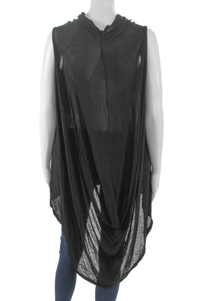 Marcella Women Tunic Black Viscose Cowl Neck Sleeveless Size XS