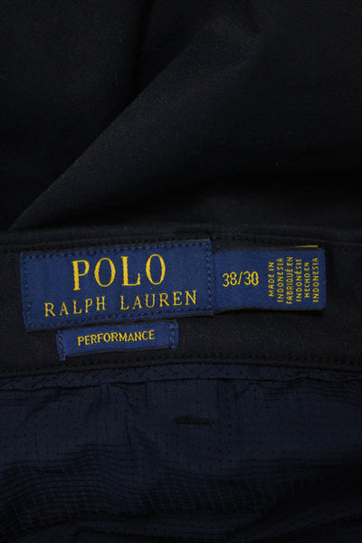Polo Ralph Lauren Mens Chino Pants Blue Polyester Solid Button Closure Size 38