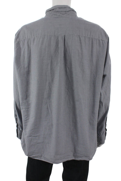 Vineyard Vines Mens Gingham Collar Long Sleeve Button Down Shirt Blue Size XXL