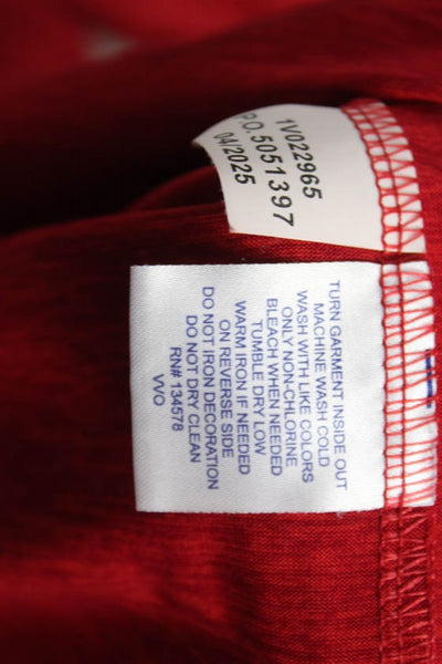 Vineyard Vines Mens Red Long Sleeve Graphic T-Shirt Polyester Crew Neck Size XL