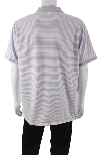 Vineyard Vines Mens Purple Striped Short Sleeve Polo Shirt Size XL
