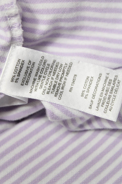 Vineyard Vines Mens Purple Striped Short Sleeve Polo Shirt Size XL