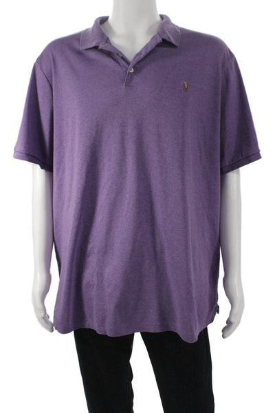 Polo Ralph Lauren Mens Cotton Short Sleeve Polo Shirt Purple Size 2XL