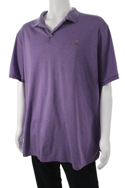 Polo Ralph Lauren Mens Cotton Short Sleeve Polo Shirt Purple Size 2XL