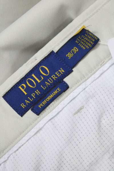 Polo Ralph Lauren Mens Chino Pants Beige Polyester Button Size 38