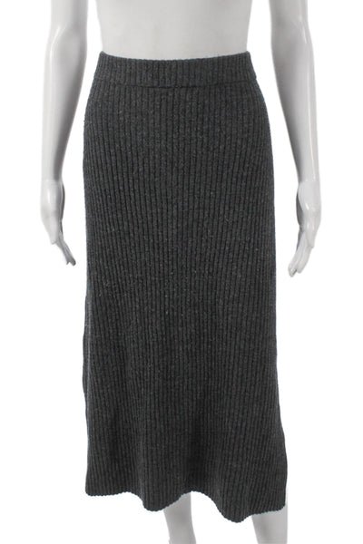 Boss Hugo Boss Women Straight Pencil Virgin Wool Midi Skirt Gray Size L