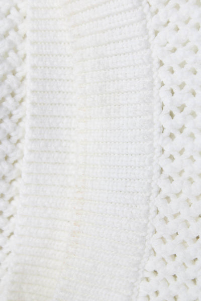 Vince Womens Cotton Pullover Sweater Crew Neck Long Sleeve White Size M