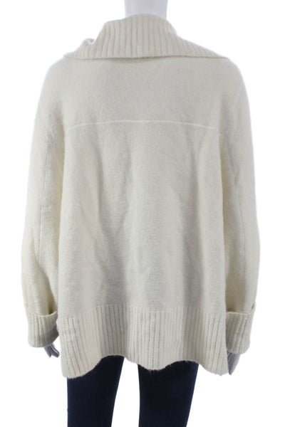 3.1 Phillip Lim Womens Ivory Wool Collared Pullover Sweater Long Sleeve Size M
