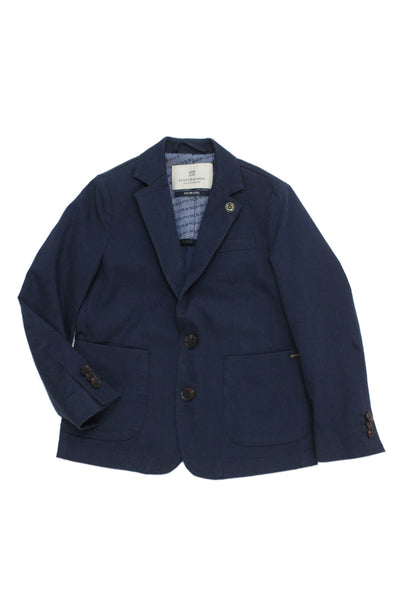 Scotch & Soda Childrens Boys Striped Blazer Jacket Navy Blue Cotton Size 6