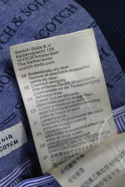 Scotch & Soda Childrens Boys Striped Blazer Jacket Navy Blue Cotton Size 6