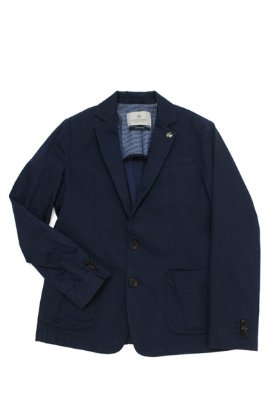 Scotch & Soda Childrens Boys Striped Blazer Jacket Navy Blue Cotton Size 12
