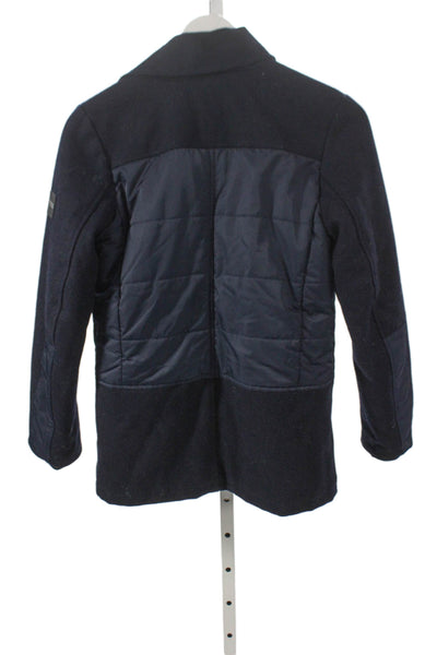 BOSS Childrens Boys Double Breasted Pea Coat Navy Blue Wool Size 12