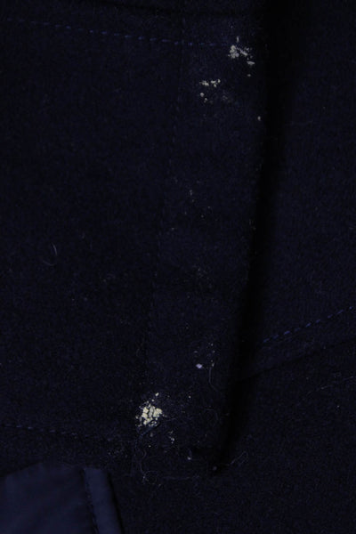 BOSS Childrens Boys Double Breasted Pea Coat Navy Blue Wool Size 12