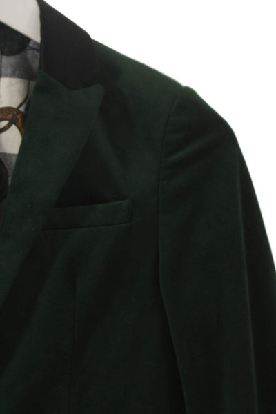 Scotch & Soda Childrens Boys Velvet Single Button Blazer Green Size 12