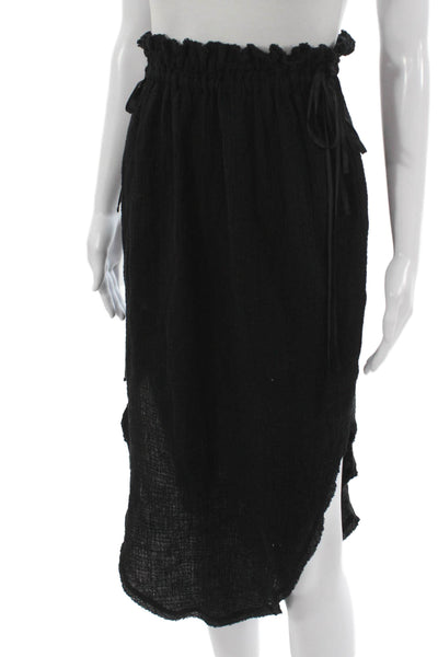 Roi Women A-Line Black Cotton Skirt Size XS