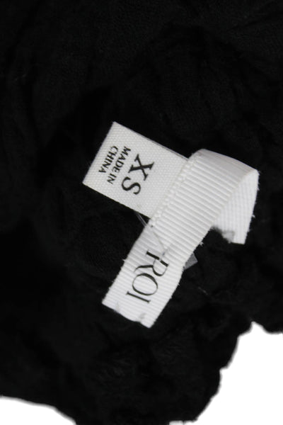 Roi Women A-Line Black Cotton Skirt Size XS