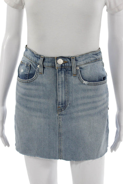 Hudson Womens Blue Mini Skirt Button Size 25