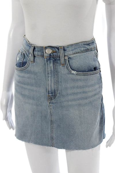 Hudson Womens Blue Mini Skirt Button Size 25