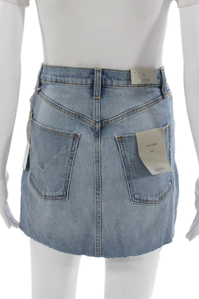 Hudson Womens Blue Mini Skirt Button Size 25