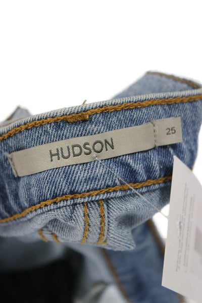 Hudson Womens Blue Mini Skirt Button Size 25